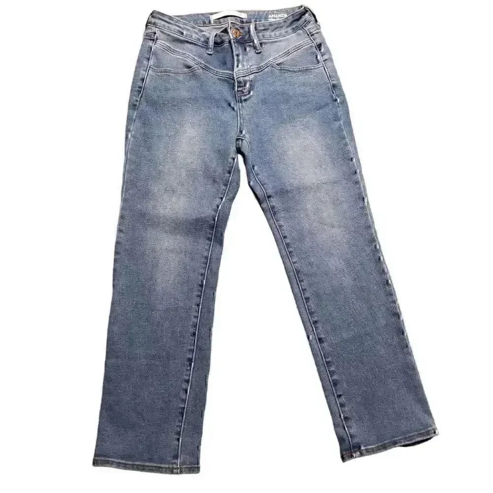 !it AMANDA High Rise Slim Ankle Blue Mom Jeans 